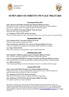 CICLO DI INCONTRI SUL DIRITTO PENALE MILITARE